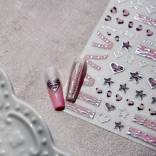 Nail Sticker | Pink Lace Bow Design | PriceLows™