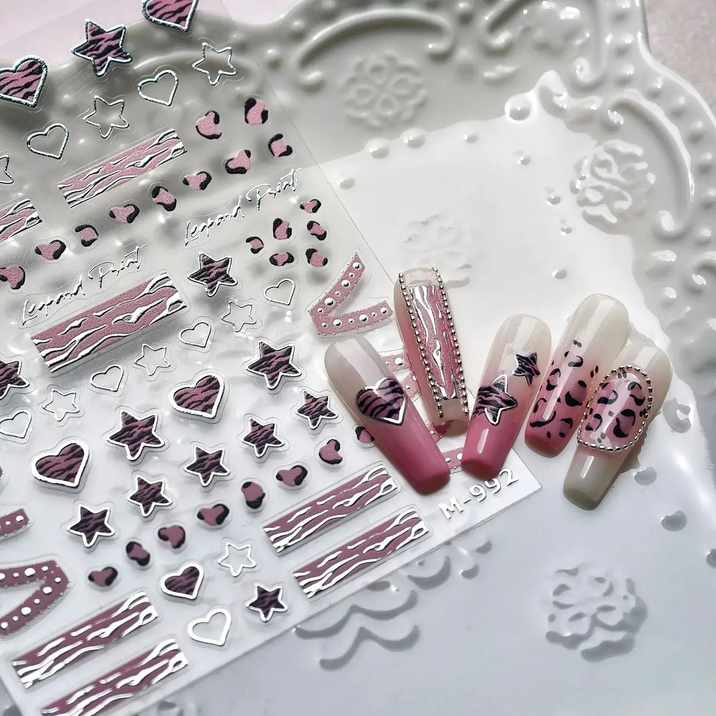 Nail Sticker | Pink Lace Bow Design | PriceLows™