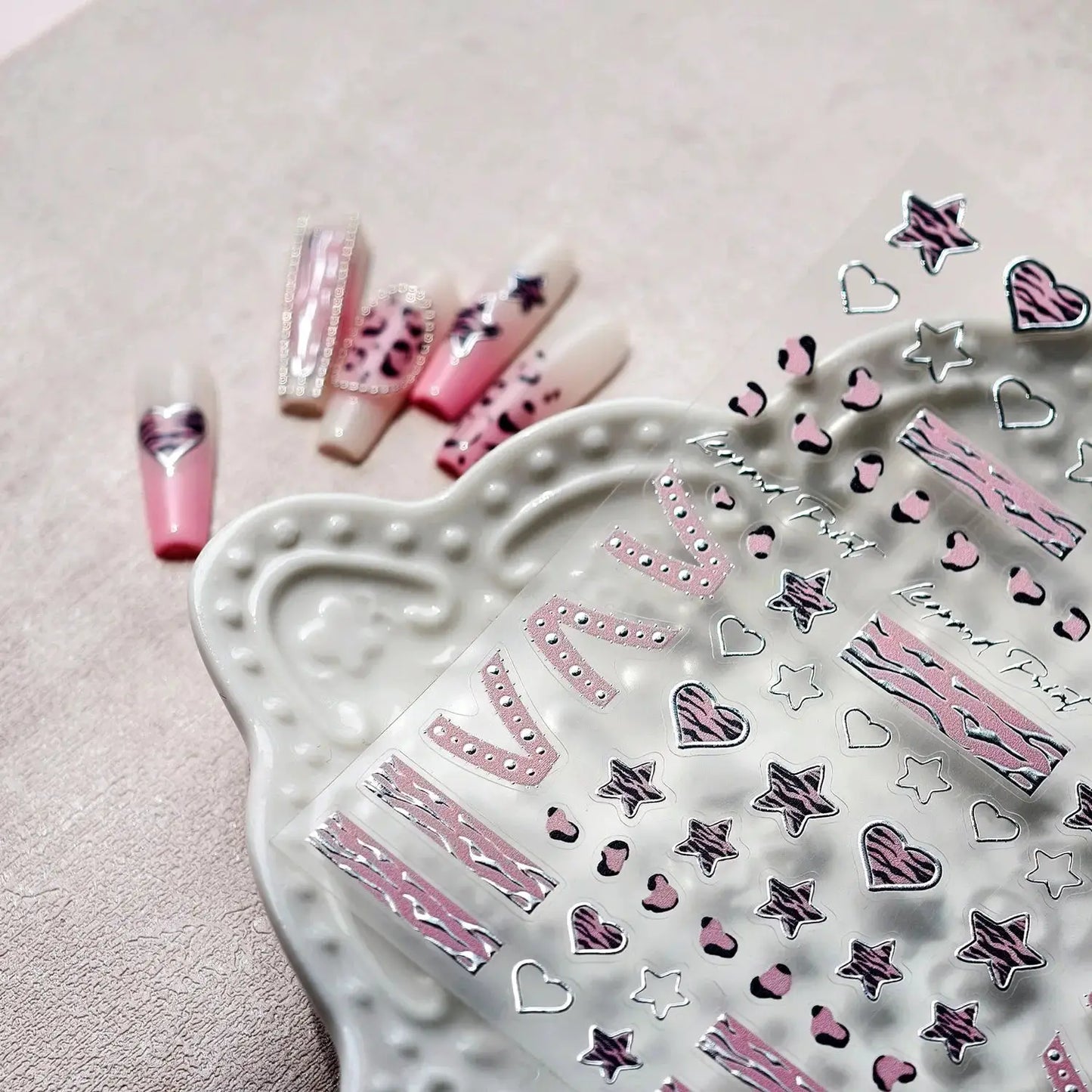 Nail Sticker | Pink Lace Bow Design | PriceLows™