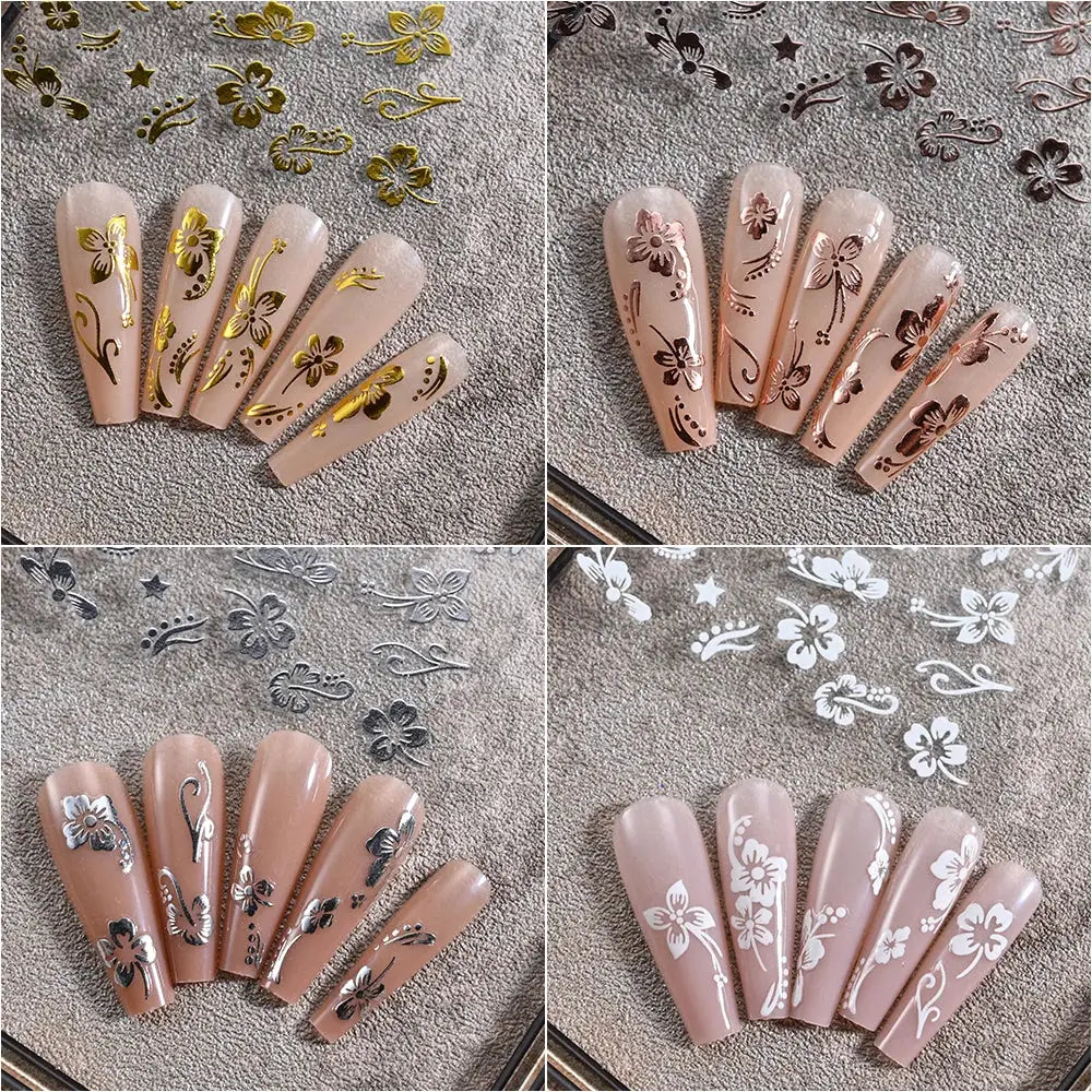 Nail Stickers | 3D Hibiscus Flowers | PriceLows™