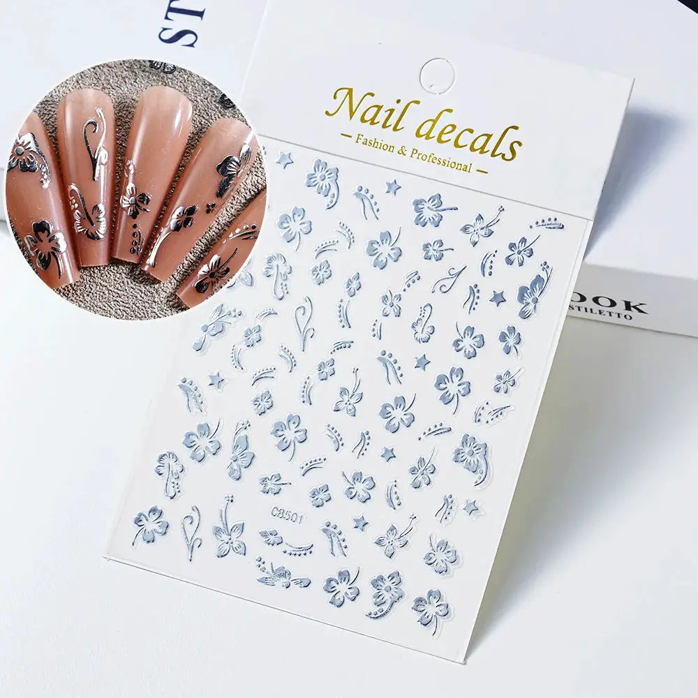 Nail Stickers | 3D Hibiscus Flowers | PriceLows™