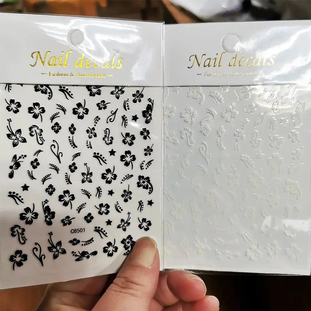 Nail Stickers | 3D Hibiscus Flowers | PriceLows™