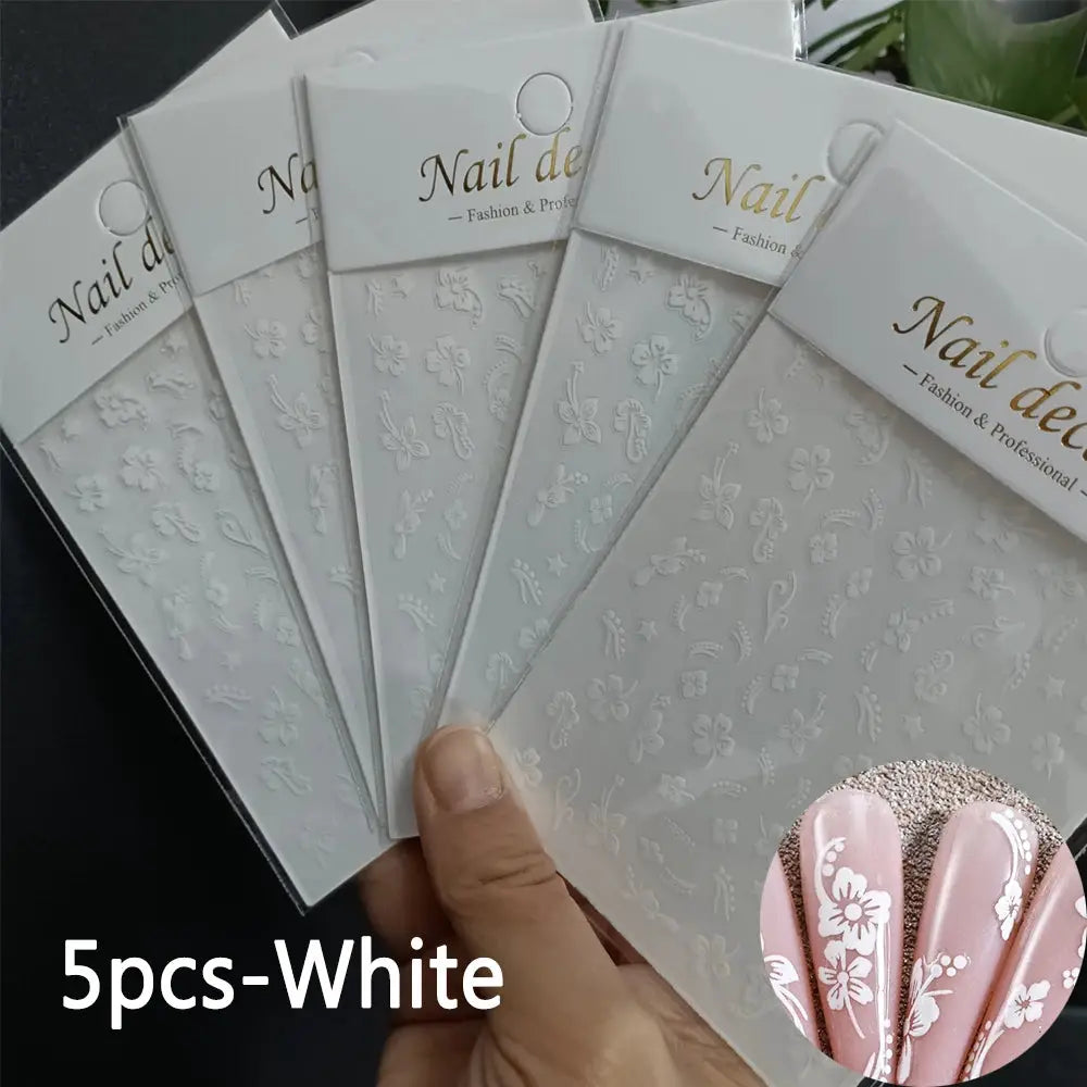 Nail Stickers | 3D Hibiscus Flowers | PriceLows™