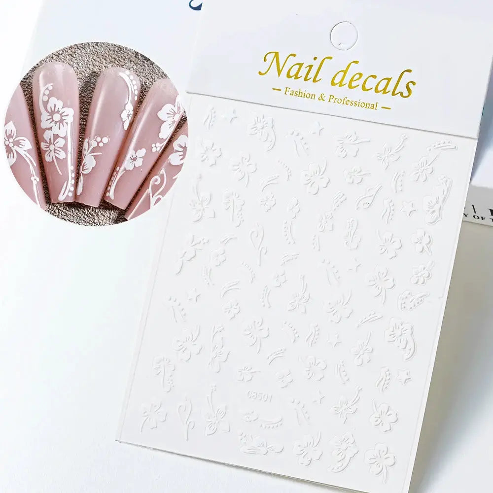 Nail Stickers | 3D Hibiscus Flowers | PriceLows™