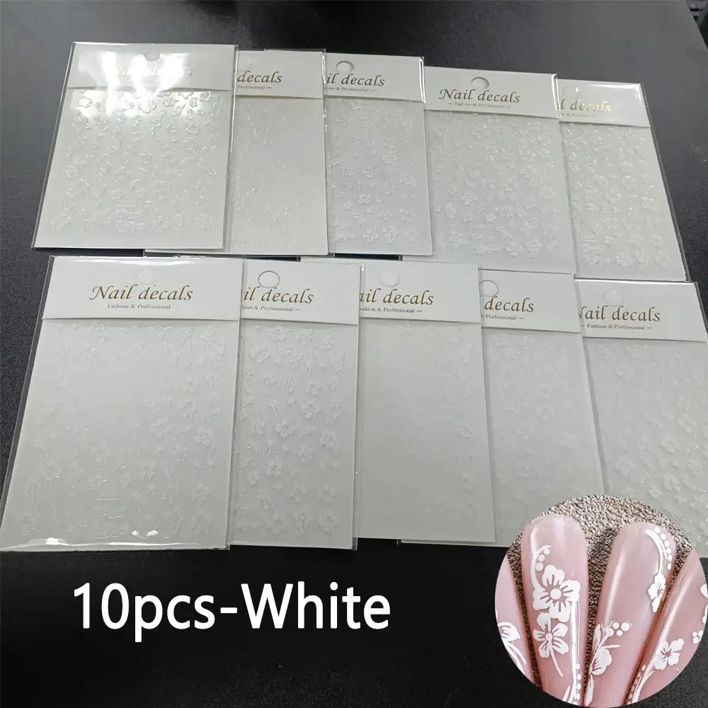Nail Stickers | 3D Hibiscus Flowers | PriceLows™