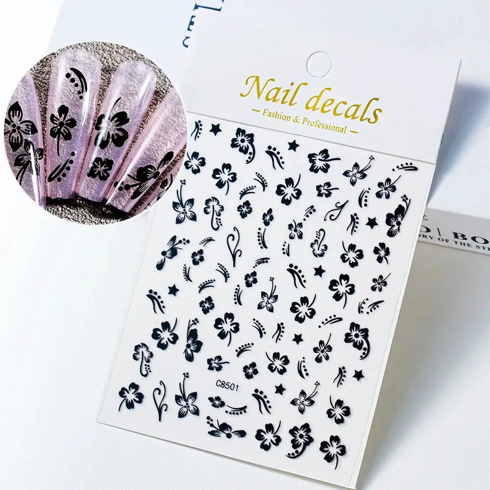 Nail Stickers | 3D Hibiscus Flowers | PriceLows™