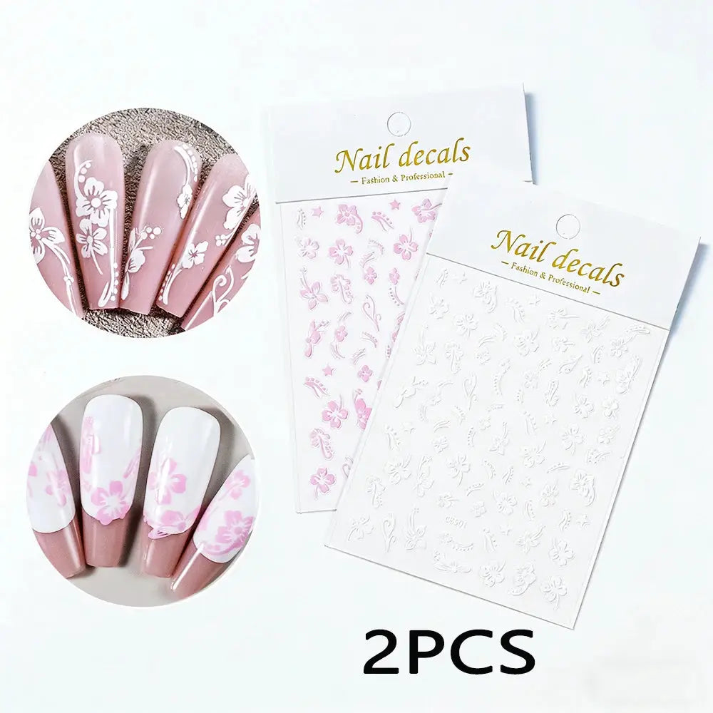 Nail Stickers | 3D Hibiscus Flowers | PriceLows™
