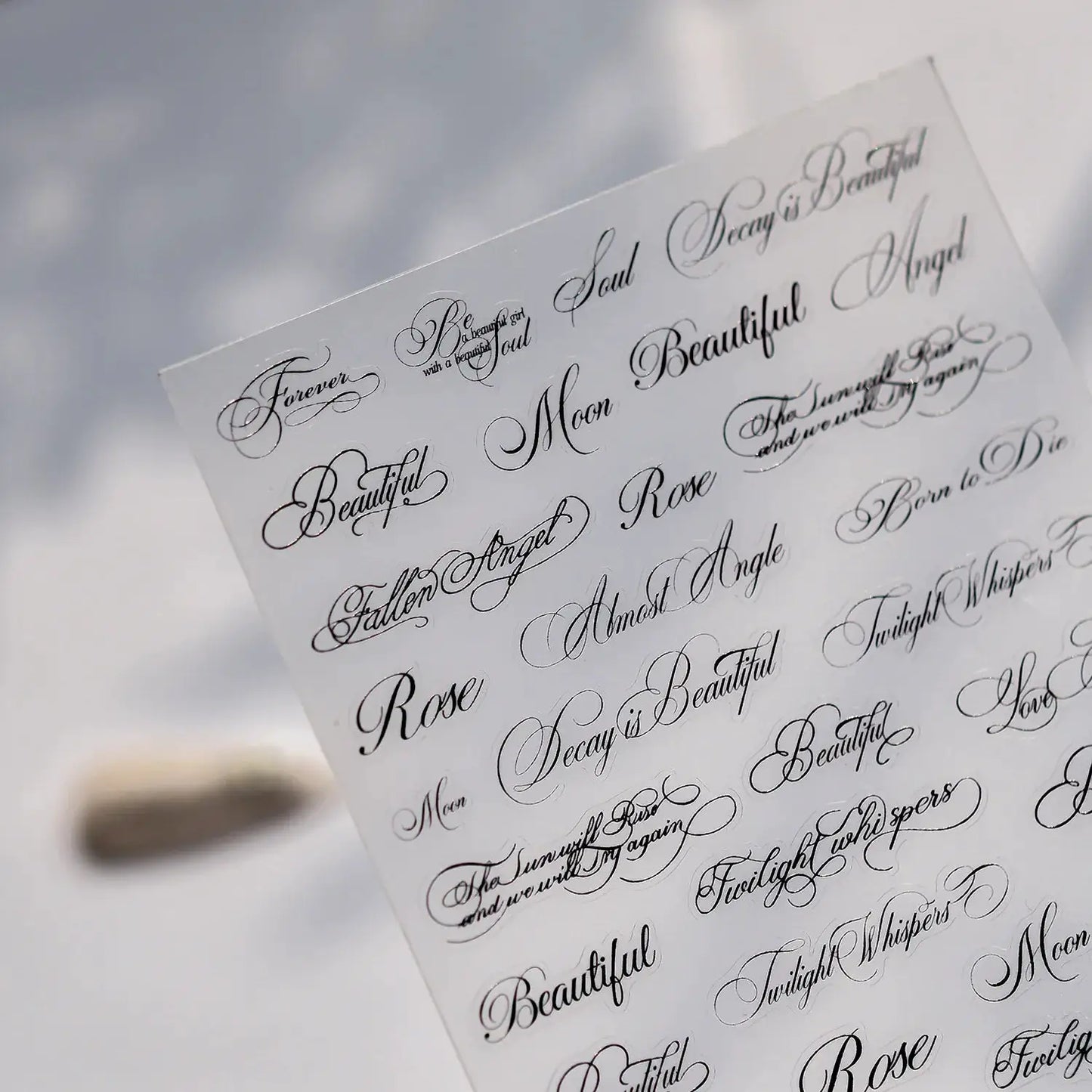 Nail Stickers | Black White Letters | PriceLows™