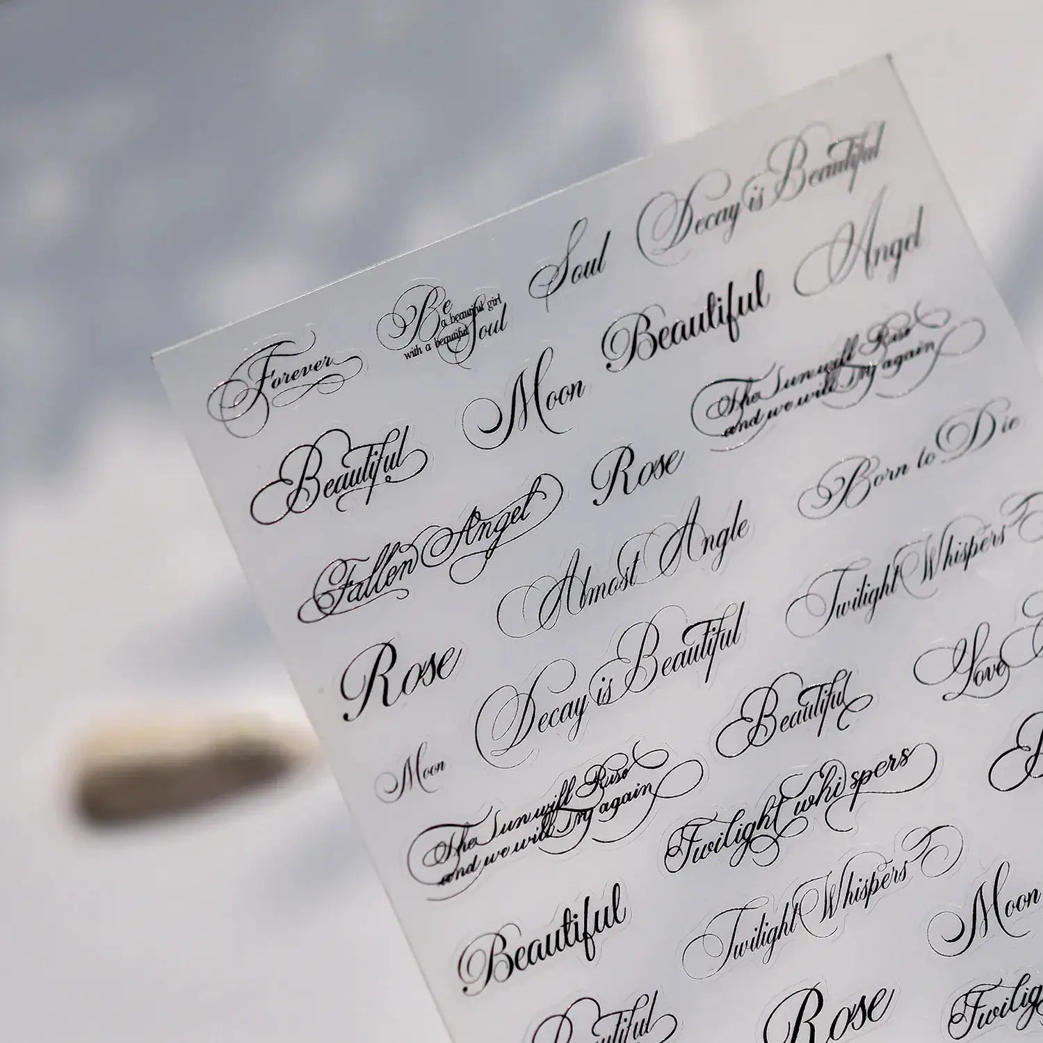 Nail Stickers | Black White Letters | PriceLows™