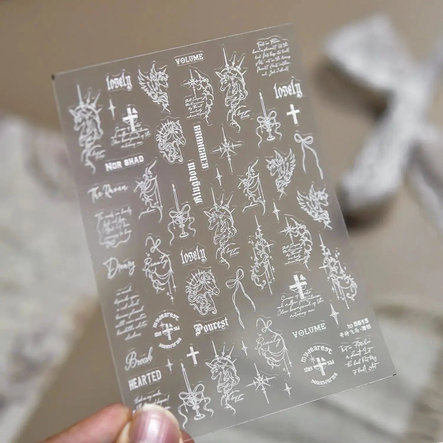 Nail Stickers | Black White Letters | PriceLows™