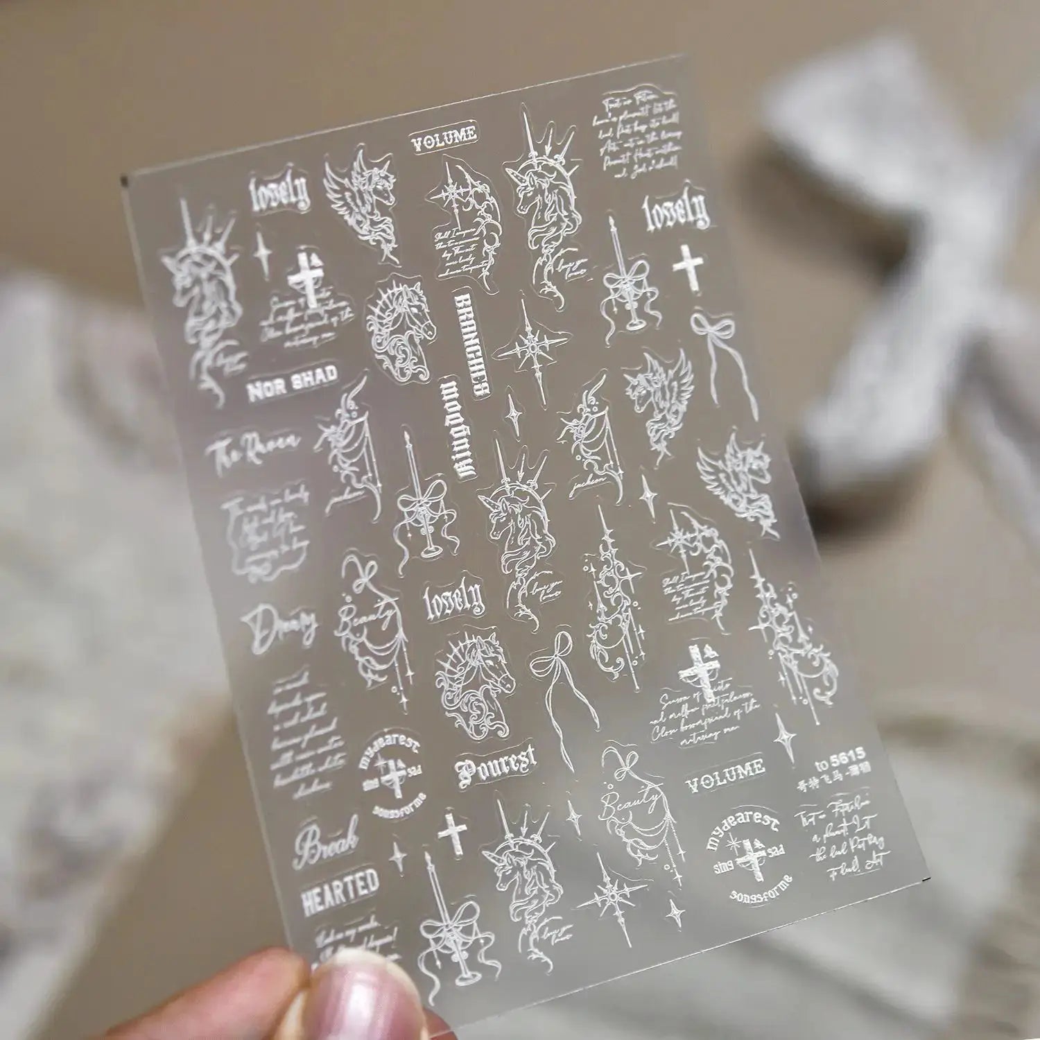 Nail Stickers | Black White Letters | PriceLows™