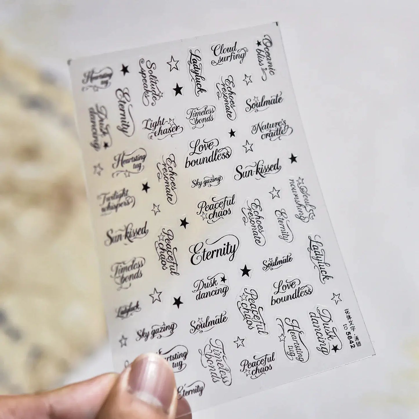 Nail Stickers | Black White Letters | PriceLows™