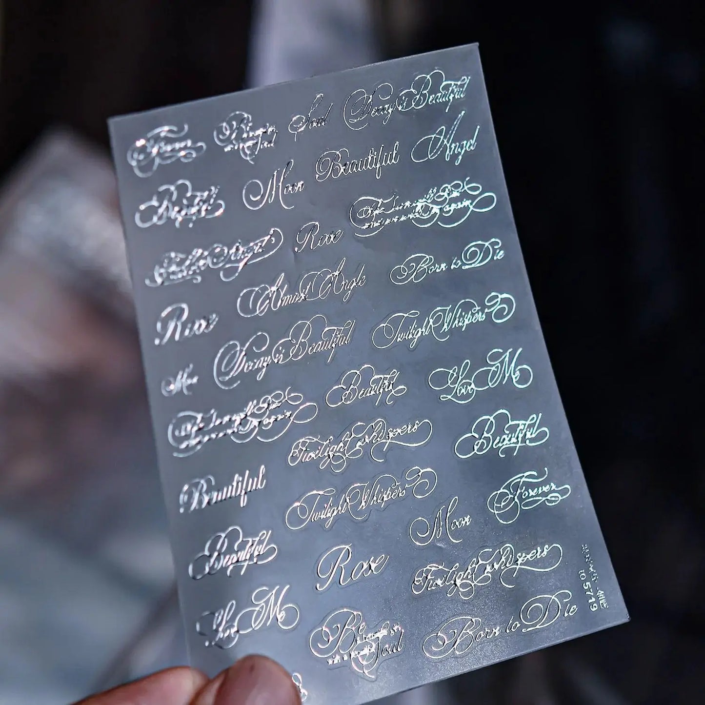 Nail Stickers | Black White Letters | PriceLows™