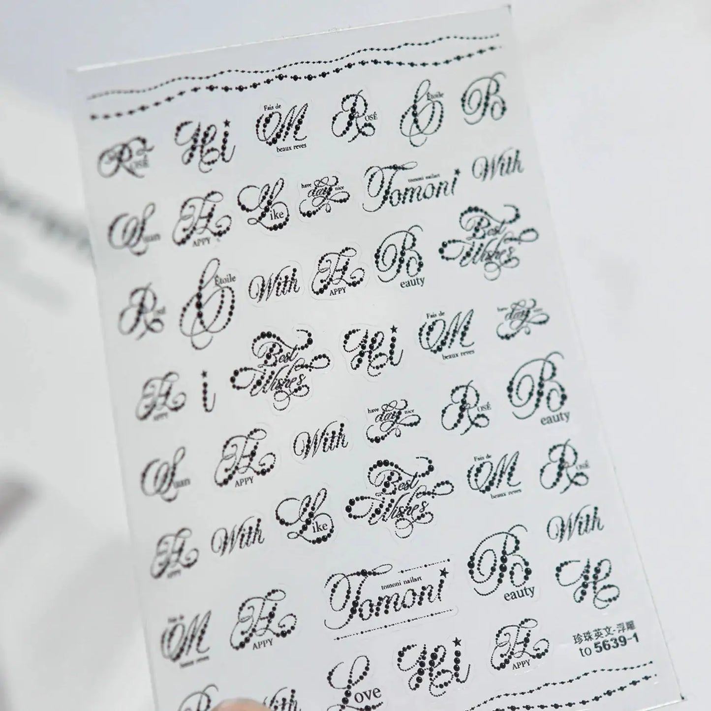 Nail Stickers | Black White Letters | PriceLows™