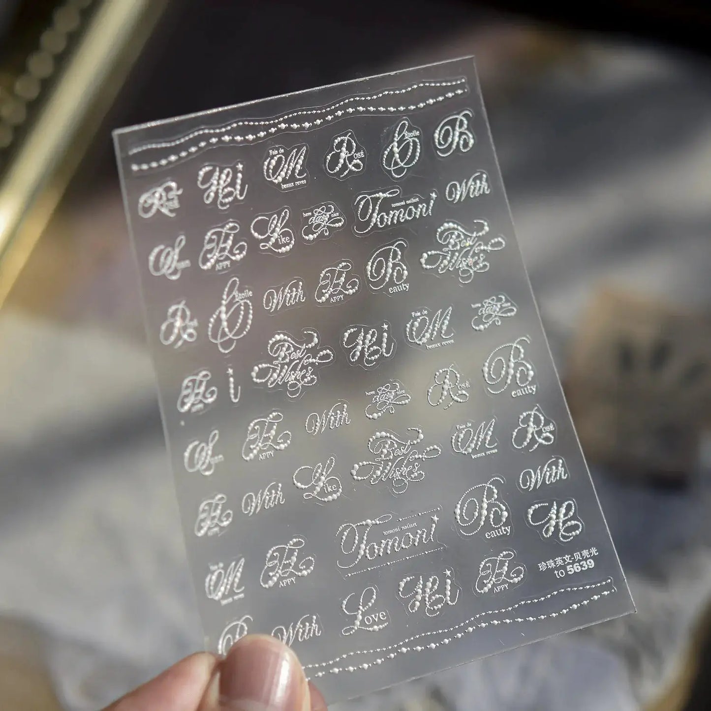 Nail Stickers | Black White Letters | PriceLows™