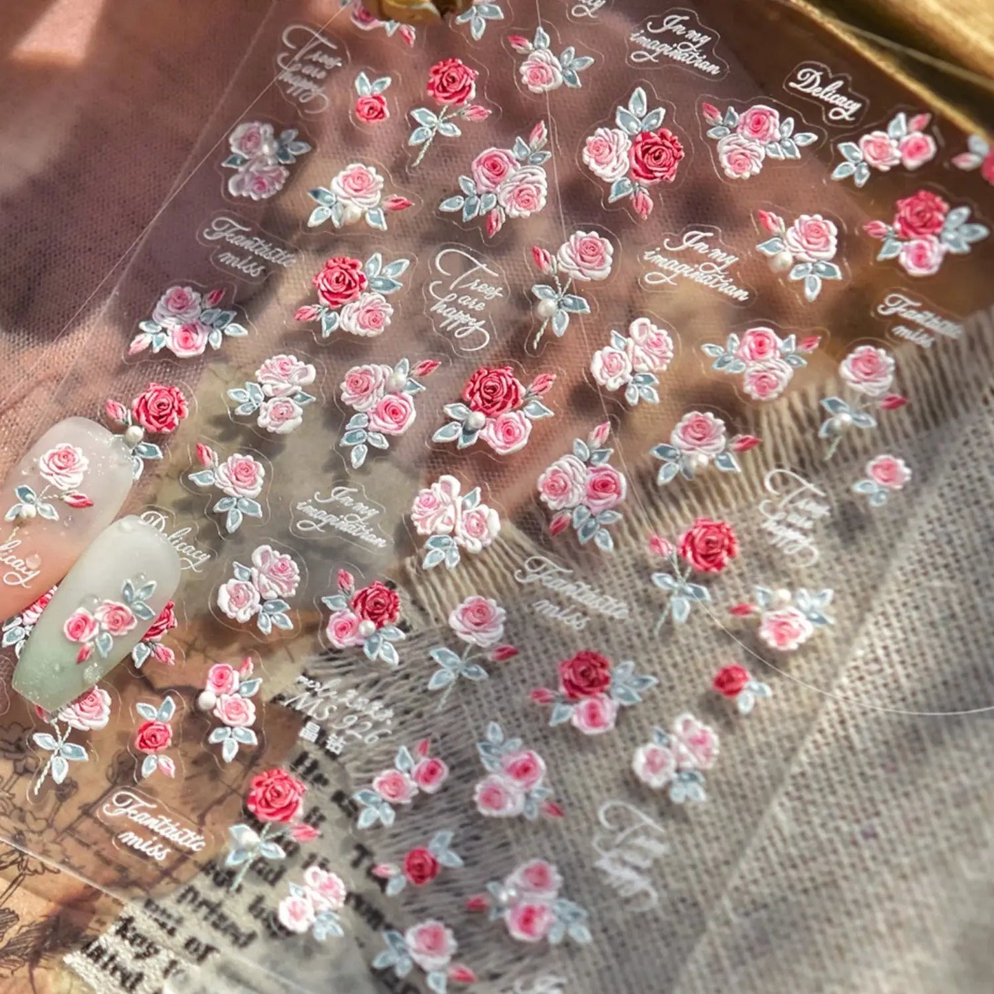 Nail Stickers | Black White Letters | PriceLows™
