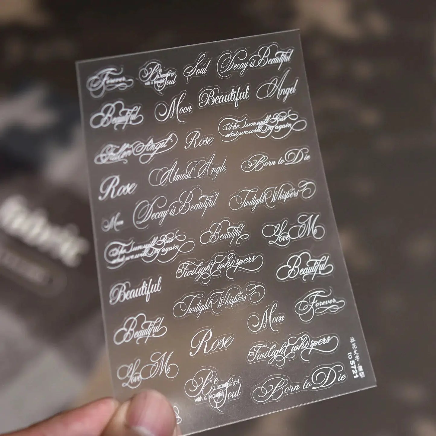 Nail Stickers | Black White Letters | PriceLows™