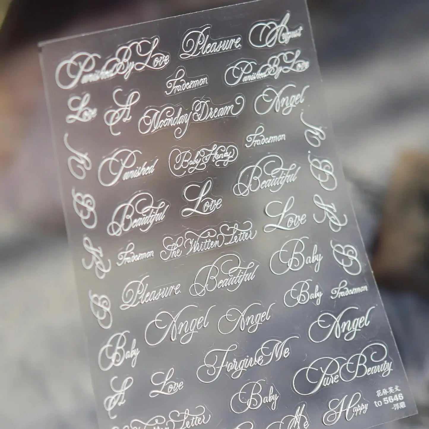 Nail Stickers | Black White Letters | PriceLows™