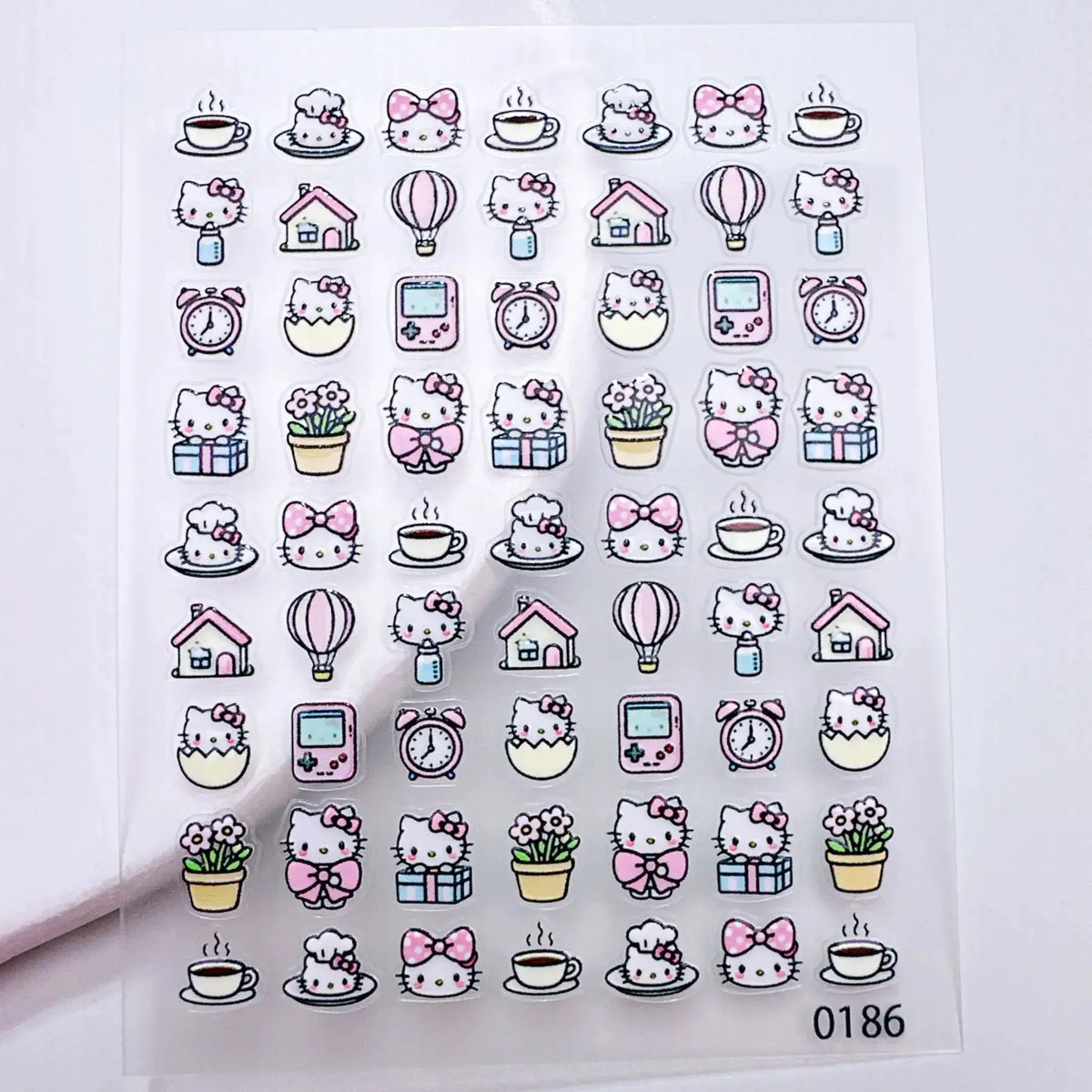 1Pcs Korean Ins Cute Kitty Nail Stickers - Sweet Cartoon Press-On Nail Art Decor for Kawaii Manicures & DIY Designs from PriceLows™