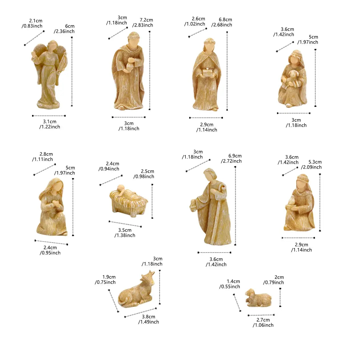Nativity Scene | 10-Piece Rustic Resin | PriceLows™