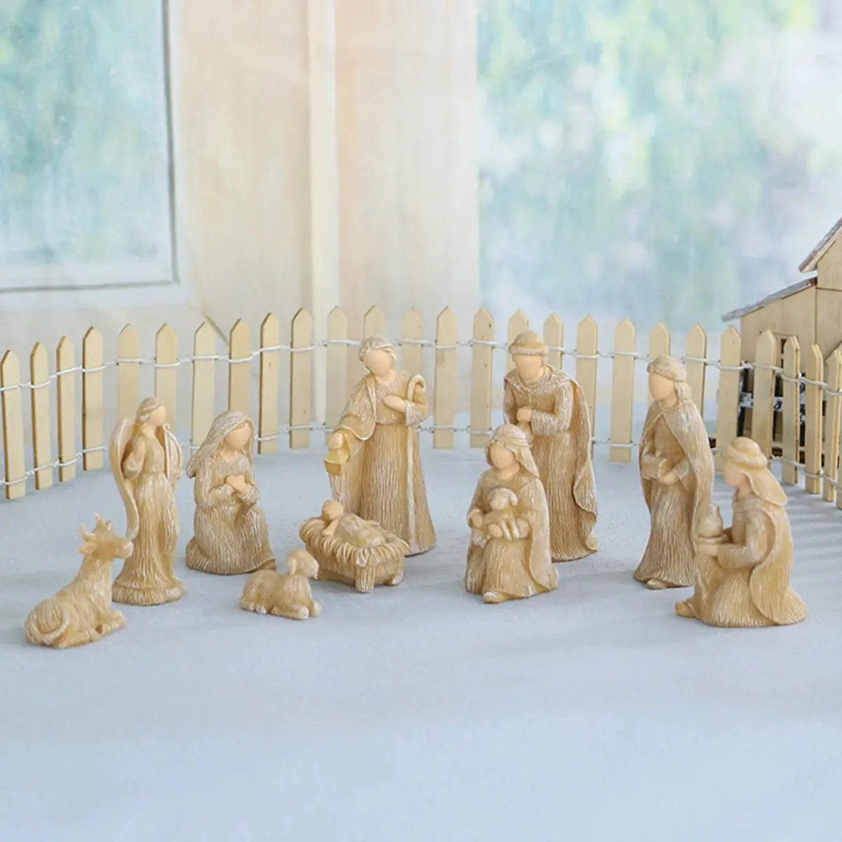 Nativity Scene | 10-Piece Rustic Resin | PriceLows™