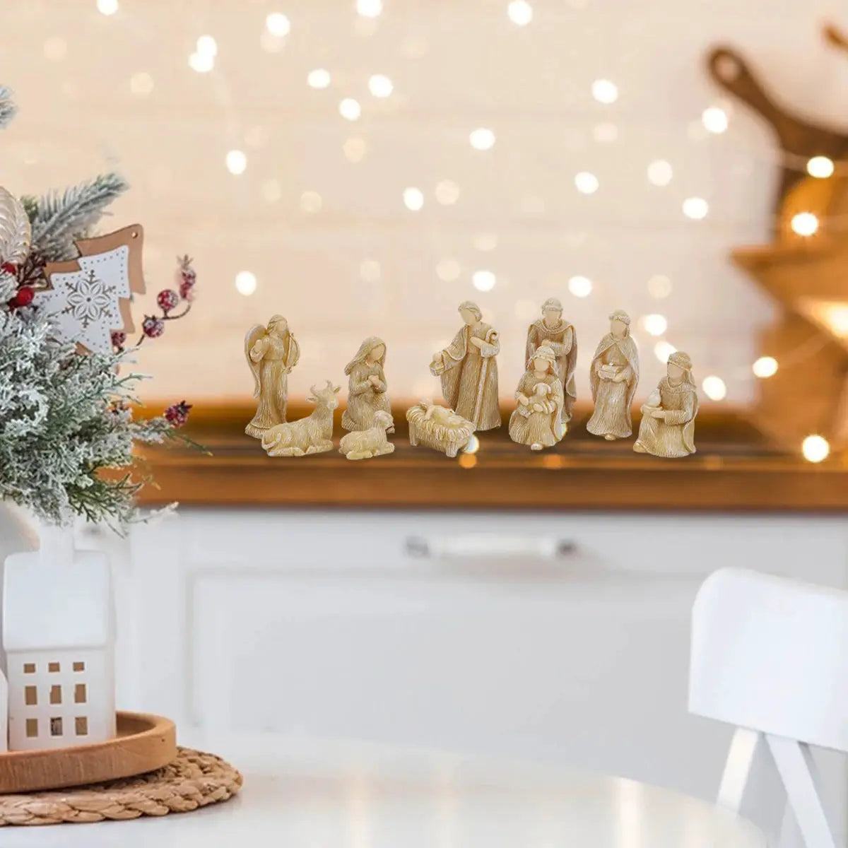 Nativity Scene | 10-Piece Rustic Resin | PriceLows™