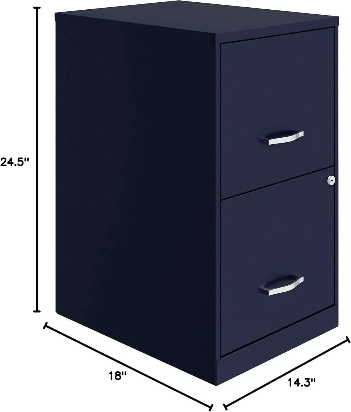 Navy Two Drawer File Cabinet With Smooth Glide Drawers, 14.2 By 18 By 24.5 Inches from PriceLows™