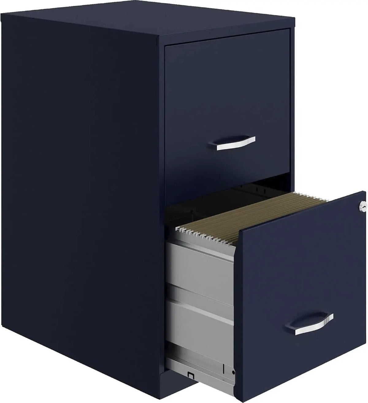 Navy Two Drawer File Cabinet With Smooth Glide Drawers, 14.2 By 18 By 24.5 Inches from PriceLows™