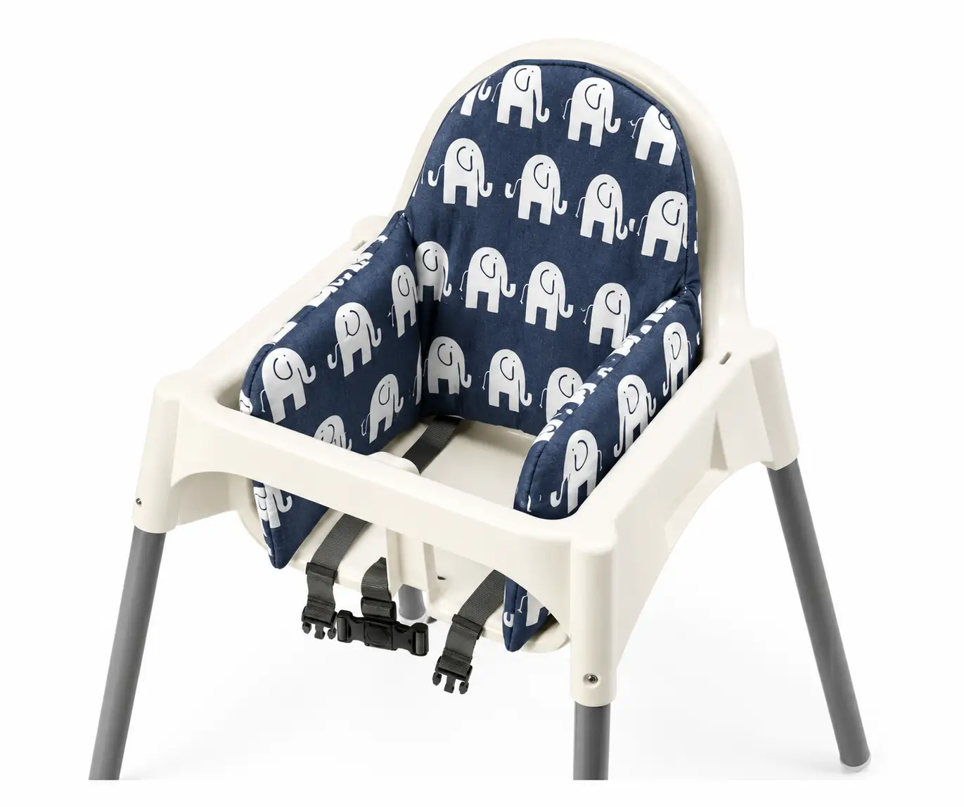 Highchair Cushion Cover for IKEA Klammig & Pyttig | Navy Blue Elephant Print | Rockin Cushions from PriceLows™