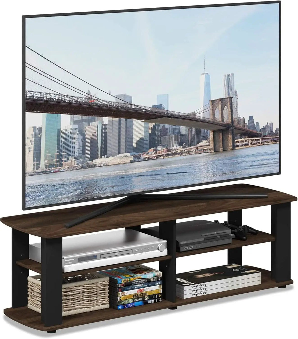 Nelly Entertainment Center TV Stand 43.3in Columbia Walnut from PriceLows™