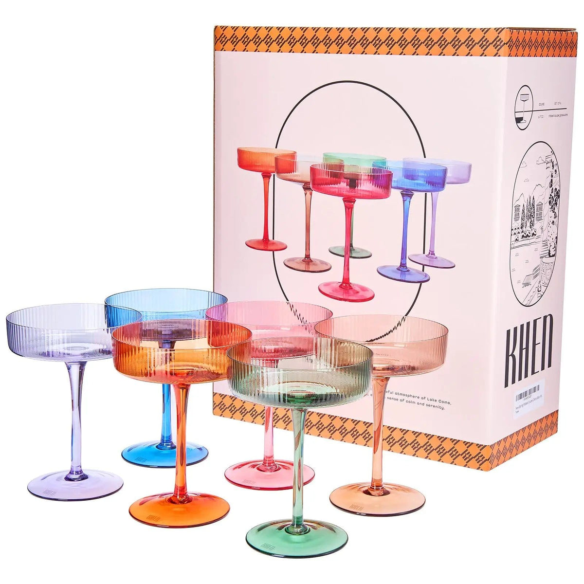 Como Spring Coupe Cocktail Glassware | 7 oz | Set of 6 | Entertaining