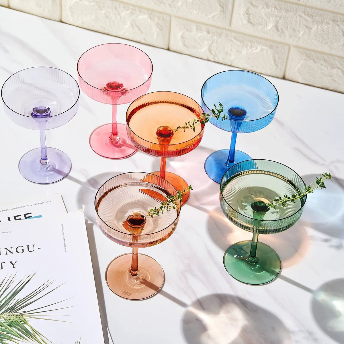 Como Spring Coupe Cocktail Glassware | 7 oz | Set of 6 | Entertaining