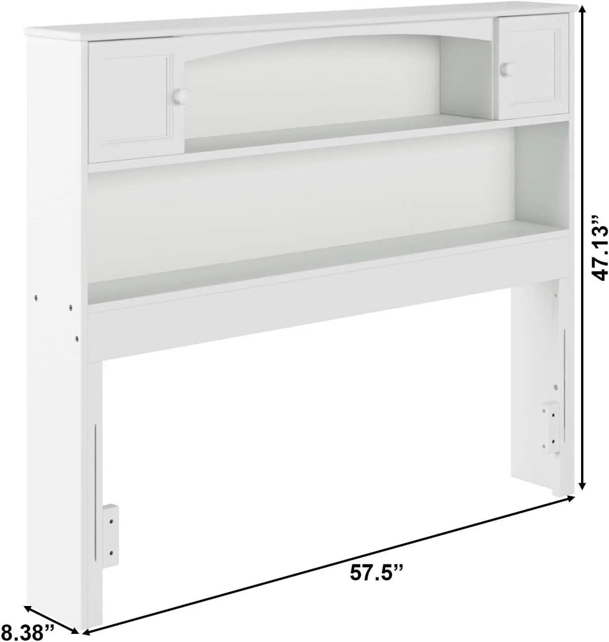 Newport Full Size Bookcase Headboard With Charger White from PriceLows™