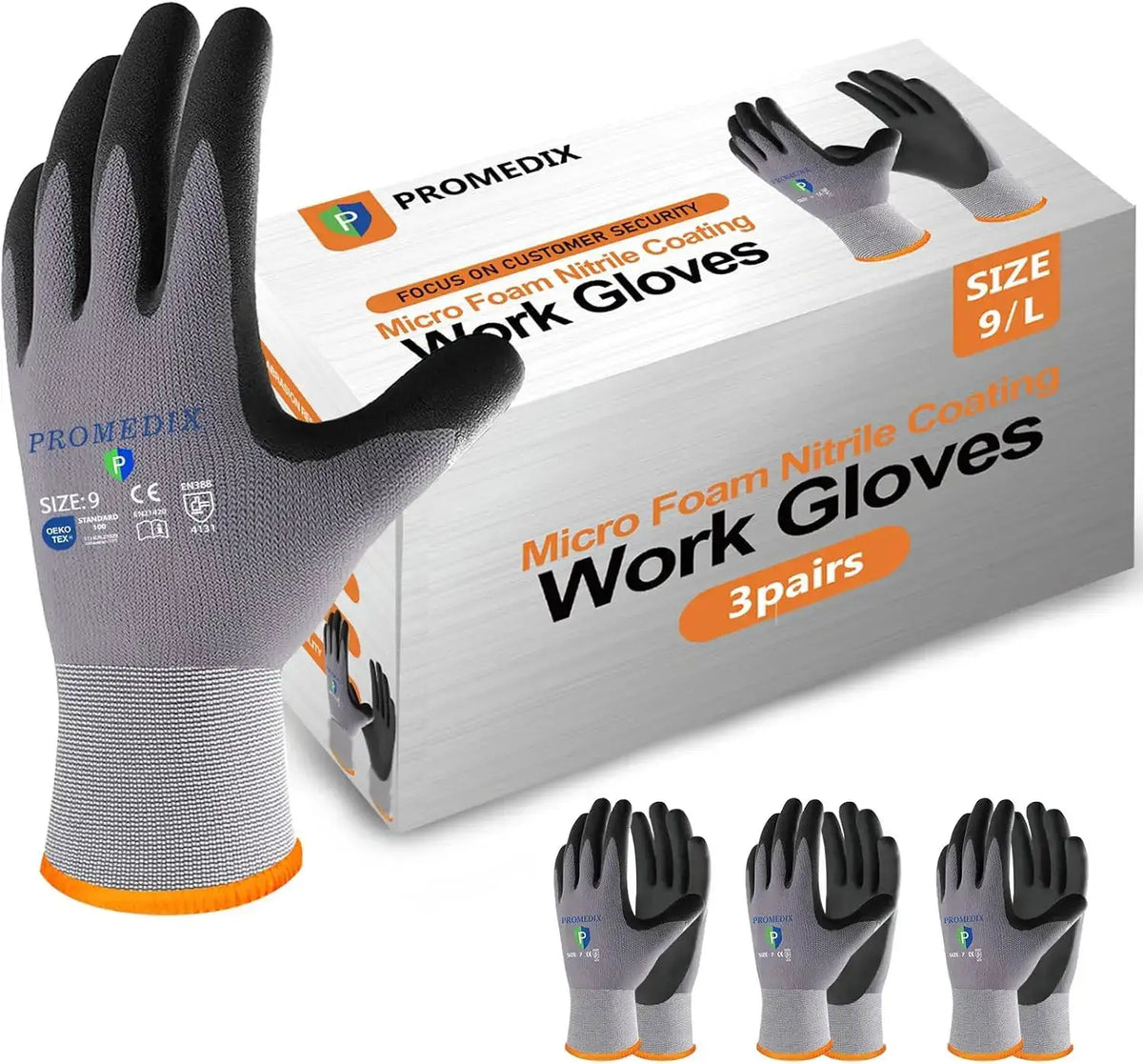 Nitrile Coated Work Gloves, MicroFoam Safety Gloves for Men, Seamless Knit with Grip from PriceLows™