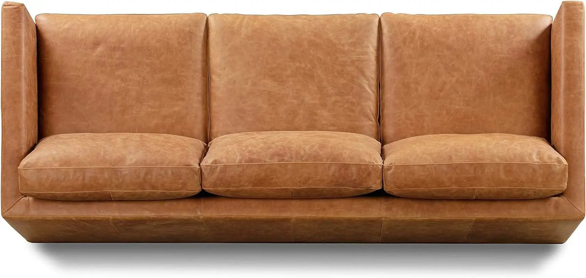Nolita 85 Inch Cognac Tan Full Grain Pure Aniline Leather Sofa from PriceLows™