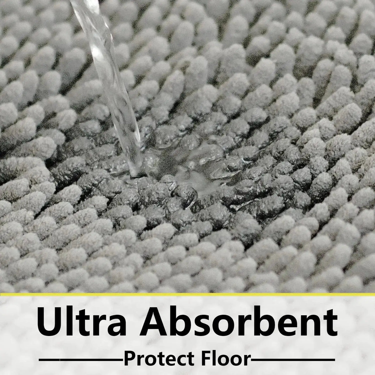 Ultra Soft Chenille Bath Mat Set 2-Piece, Non-Slip Absorbent Bathroom Rugs, Machine Washable (32x20+24x16 Inch, Light Grey) from PriceLows™