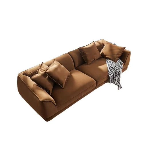 Nordic Modern Sofa With Removable Pillowcase, High Density Sponge Filling, 4 Throw | 110.22 x 41.73 x 27.55 in | Solid Wood & Fabric | Living Room