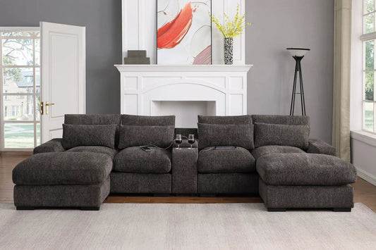 Nyeisha Piece Upholstered Sofa & Chaise Stationary Sectional | 65.36 x 134.74 x 34.25 in | Velvet | Coffee