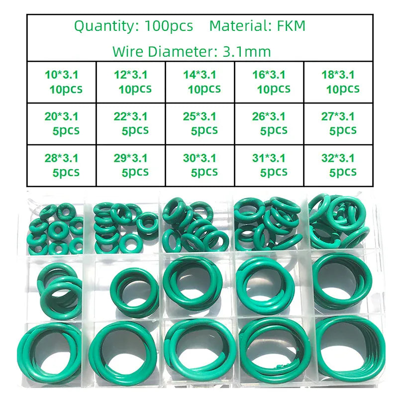 250-100Pcs FKM O Ring CS 1~3.1mm OD 4 ~ 32mm Sealing Gasket Insulation Oil High Temperature Resistance Fluorine Rubber O Ring from PriceLows™