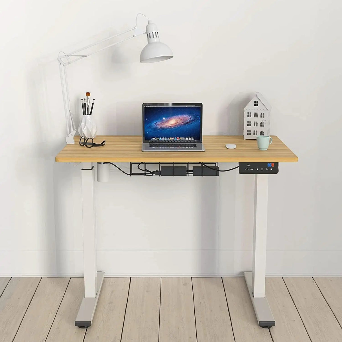 Oak Electric Height Adjustable Standing Desk 40x24 from PriceLows™