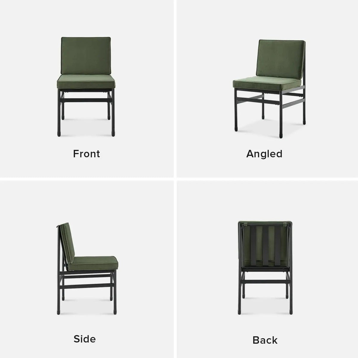Odelia Olive Green Velvet Dining Chairs With Removable Cushion Covers from PriceLows™