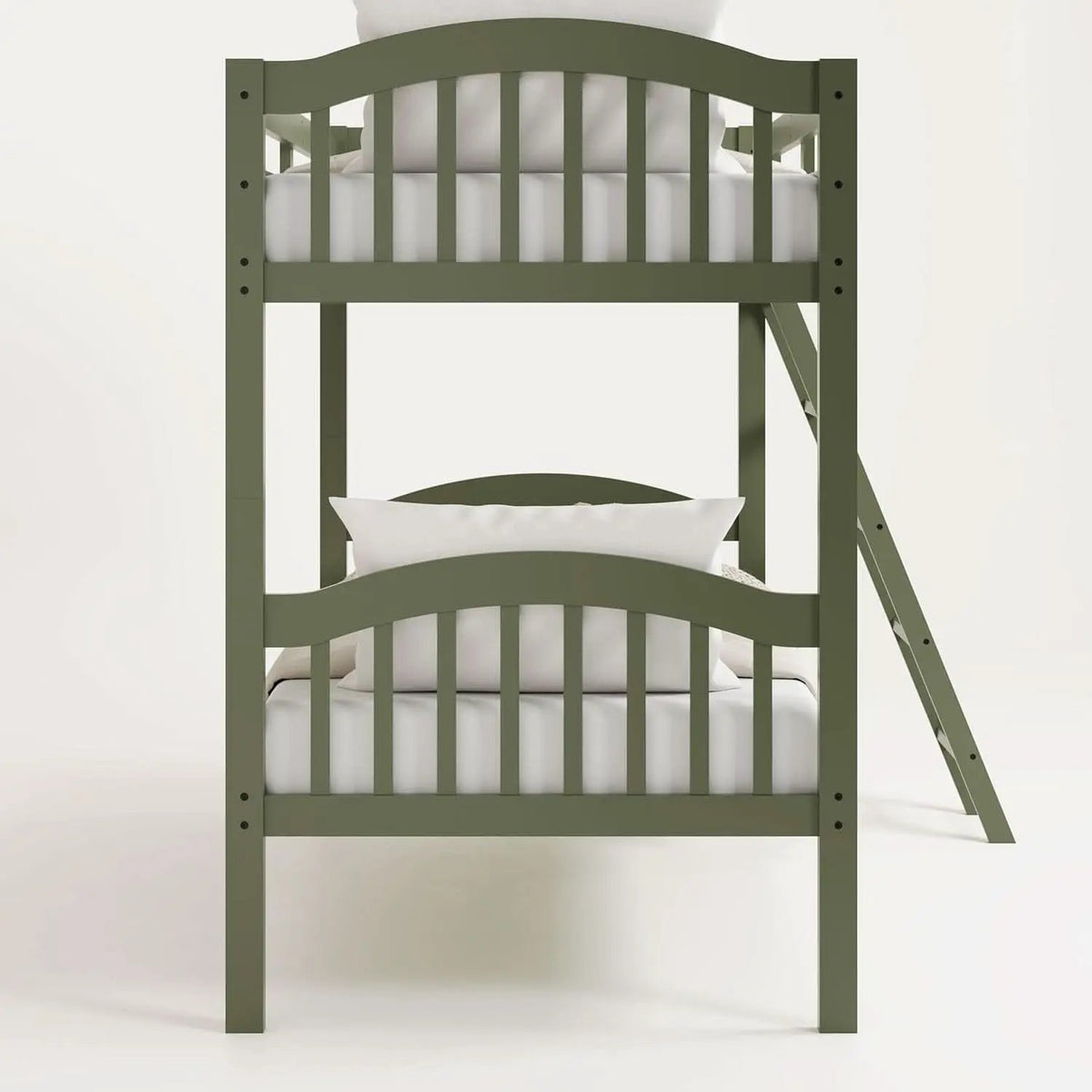 Olive Twin Over Twin Bunk Bed Converts To Two Beds from PriceLows™