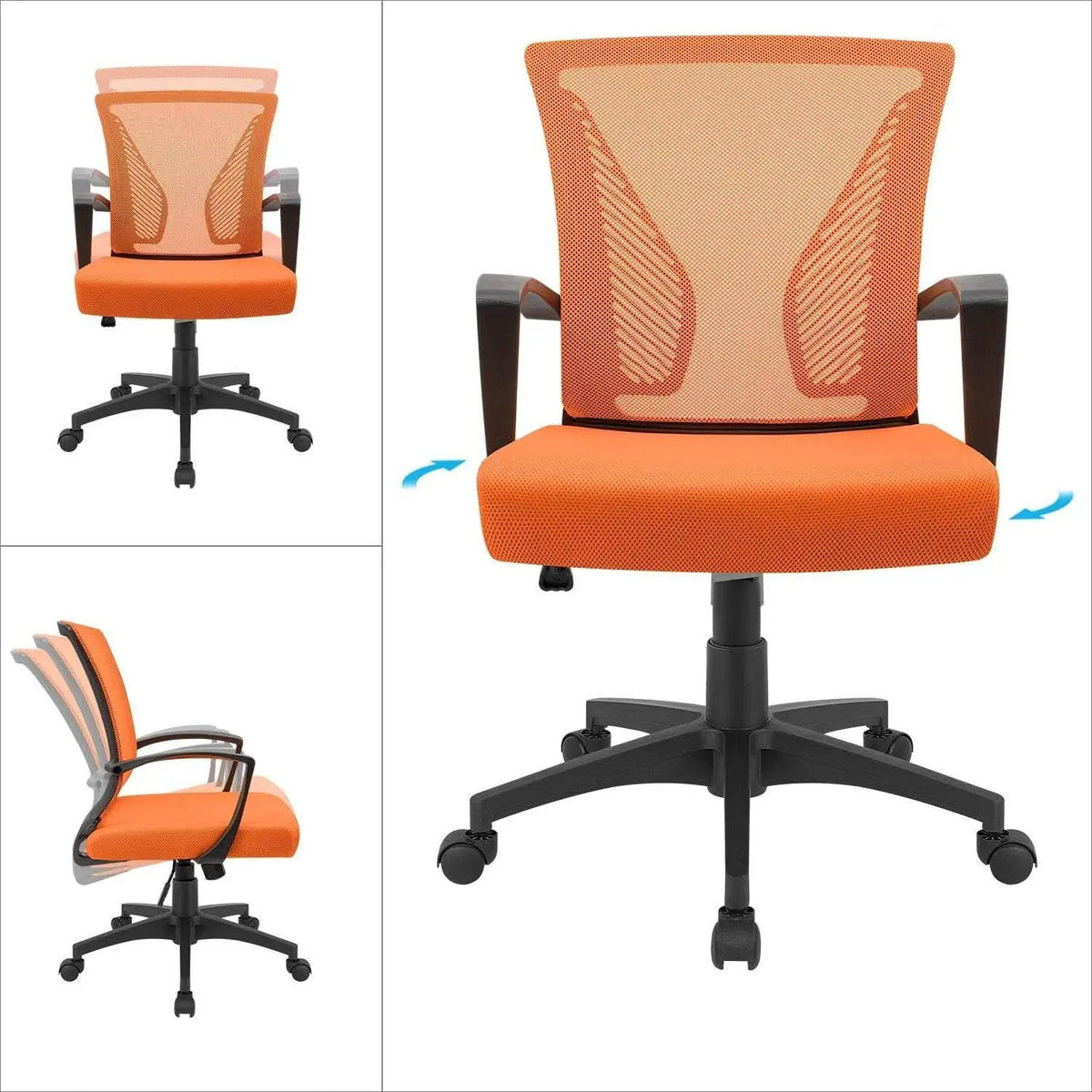 Orange Mesh Office Chair With Ergonomic Lumbar Support from PriceLows™