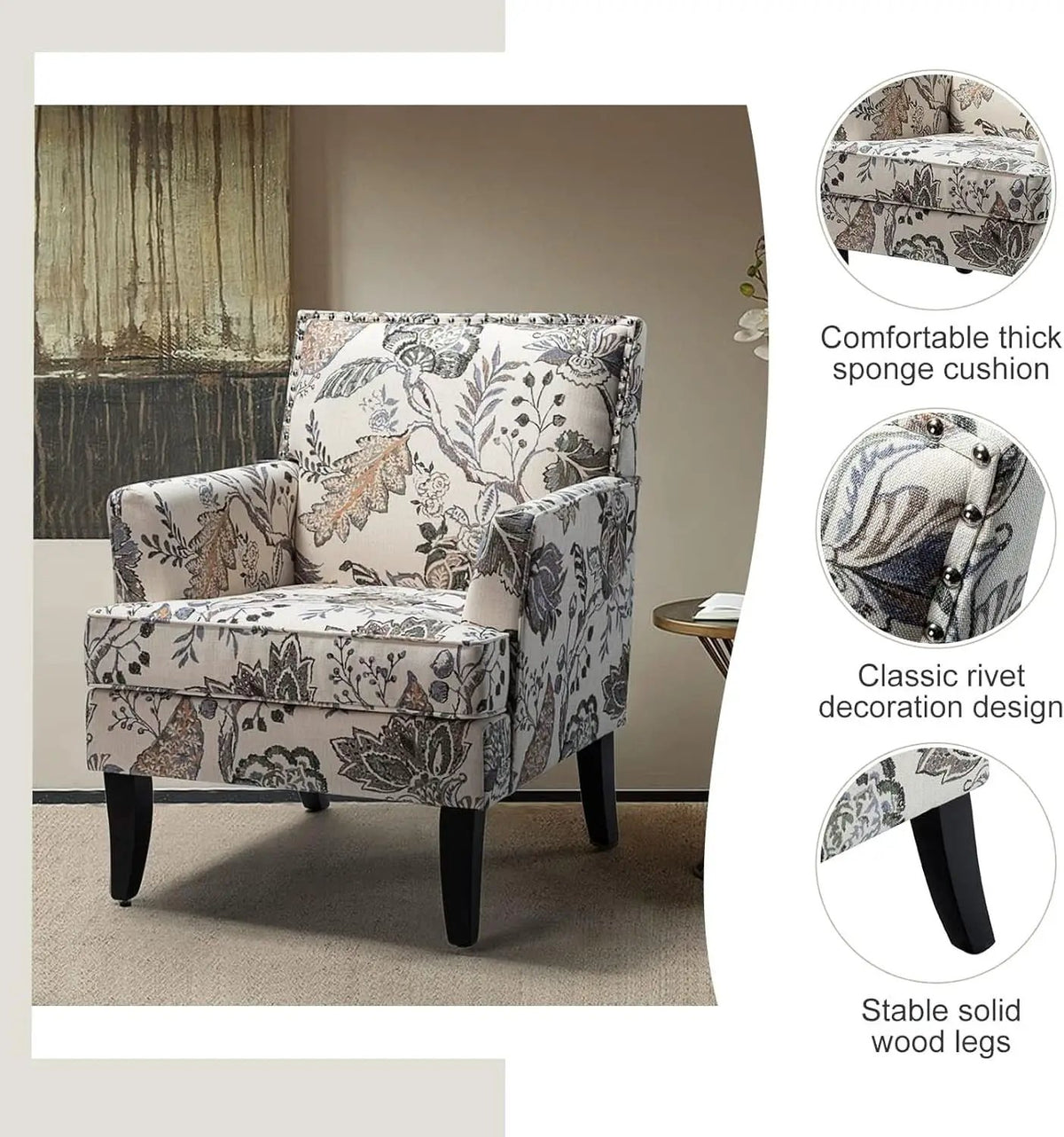 Orange Wingback Armchair Contemporary Living Room Style from PriceLows™