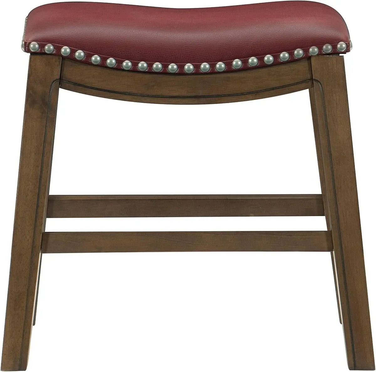 Ordway Saddle Seat Bar Stool Dining Height 19 Inch Red from PriceLows™