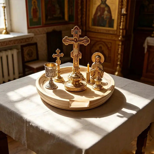 Orthodox Altar Set | Gold Plated Metal | PriceLows™