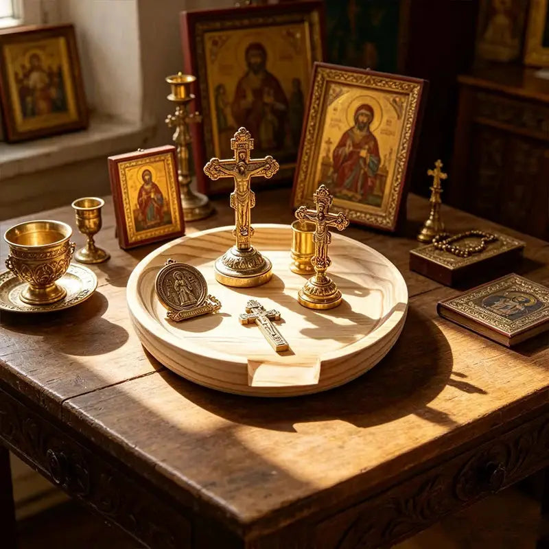 Orthodox Altar Set | Gold Plated Metal | PriceLows™