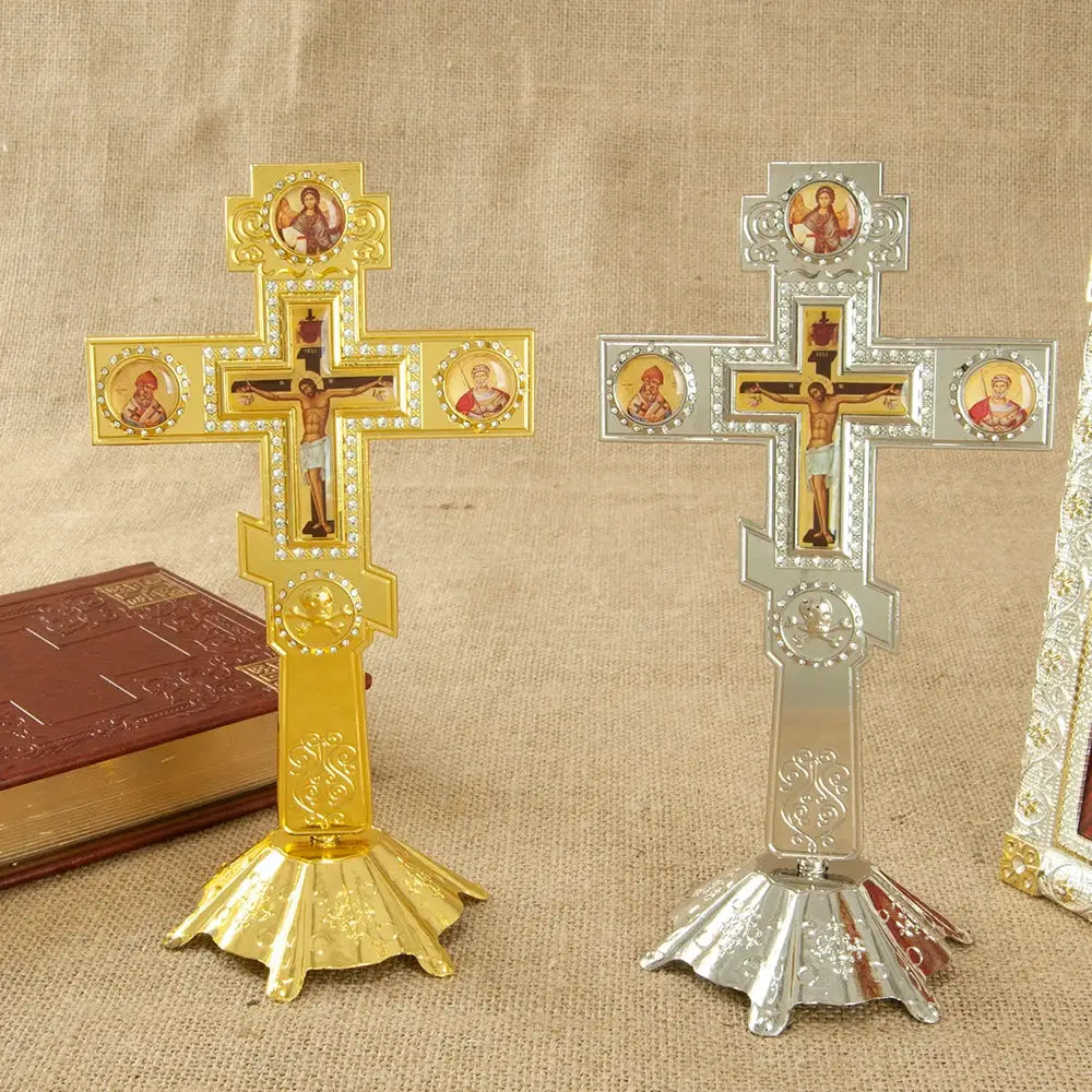 Orthodox Blessing Cross | Polished Gold Finish | PriceLows™