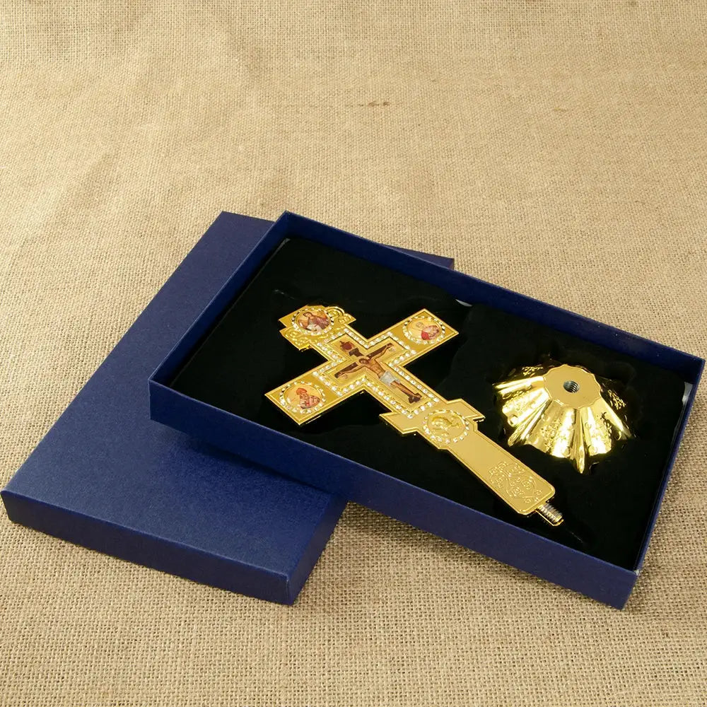 Orthodox Blessing Cross | Polished Gold Finish | PriceLows™