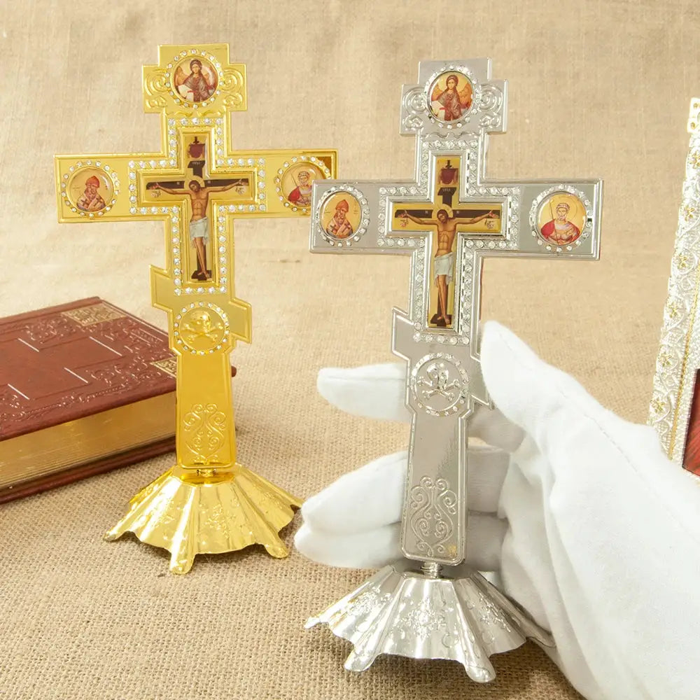 Orthodox Blessing Cross | Polished Gold Finish | PriceLows™